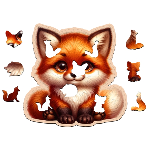 Puzzle Drewniane Lisek 52 elementy